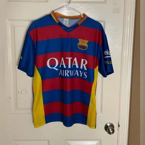 LEO MESSI QATAR AIRWAYS BARCELONA COPIA NON CONFORME ALL ORIGINALE JERSEY Medium - Picture 9 of 10